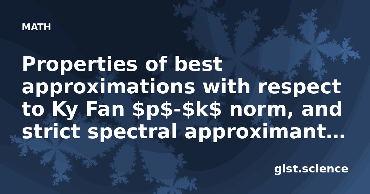 Properties of best approximations with respect to Ky… — Plain-Language ...