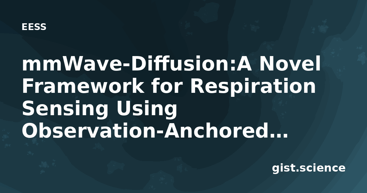 mmWave-Diffusion:A Novel Framework for Respiration… — Plain-Language ...