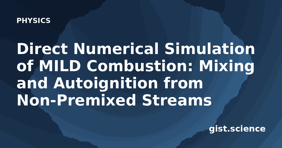 Direct Numerical Simulation of MILD Combustion: Mixing… — Plain ...