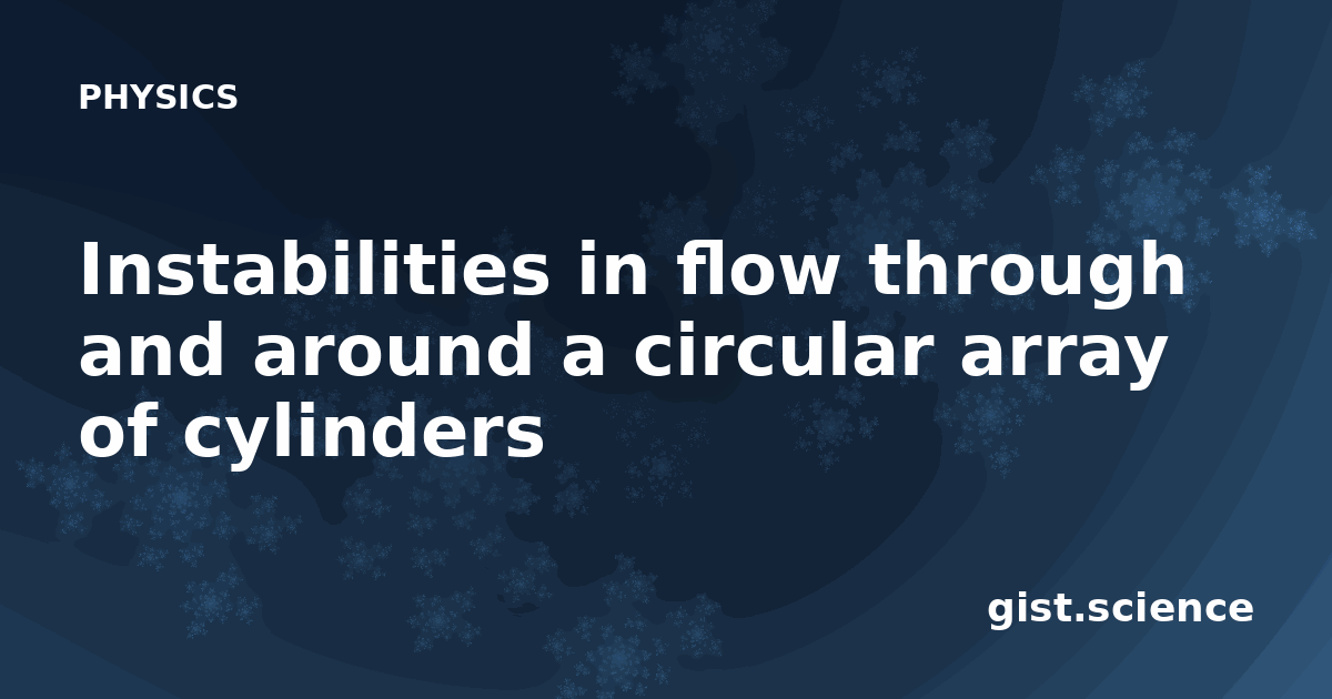 Instabilities in flow through and around a circular… — Plain-Language ...