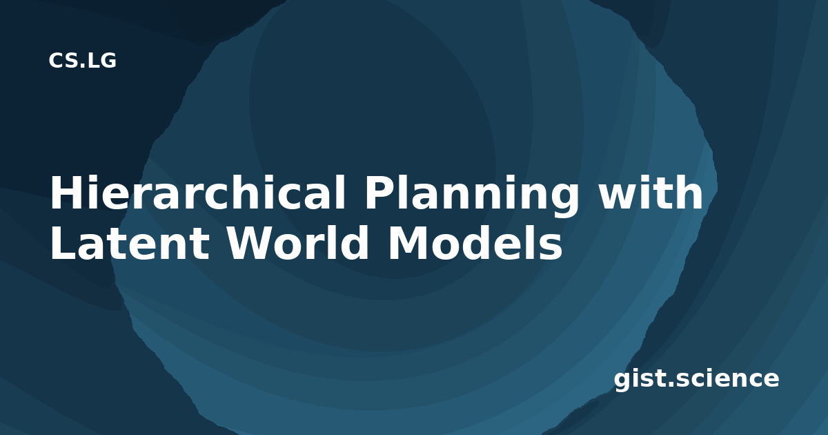 Hierarchical Planning with Latent World Models — Plain-Language ...