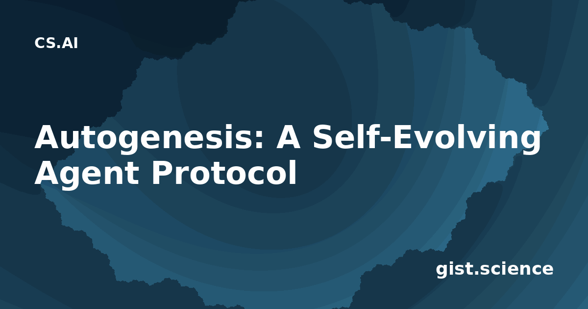 Autogenesis Autogenesis: A Self-Evolving Agent Protocol — Plain-Language ...