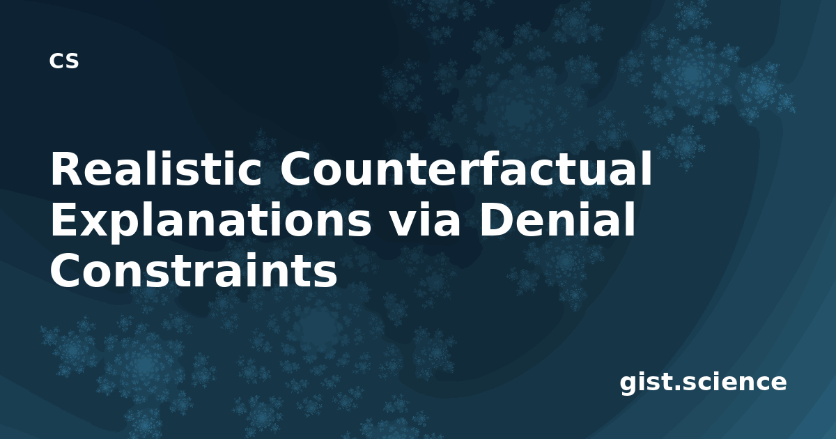 Realistic Counterfactual Explanations via Denial Constraints