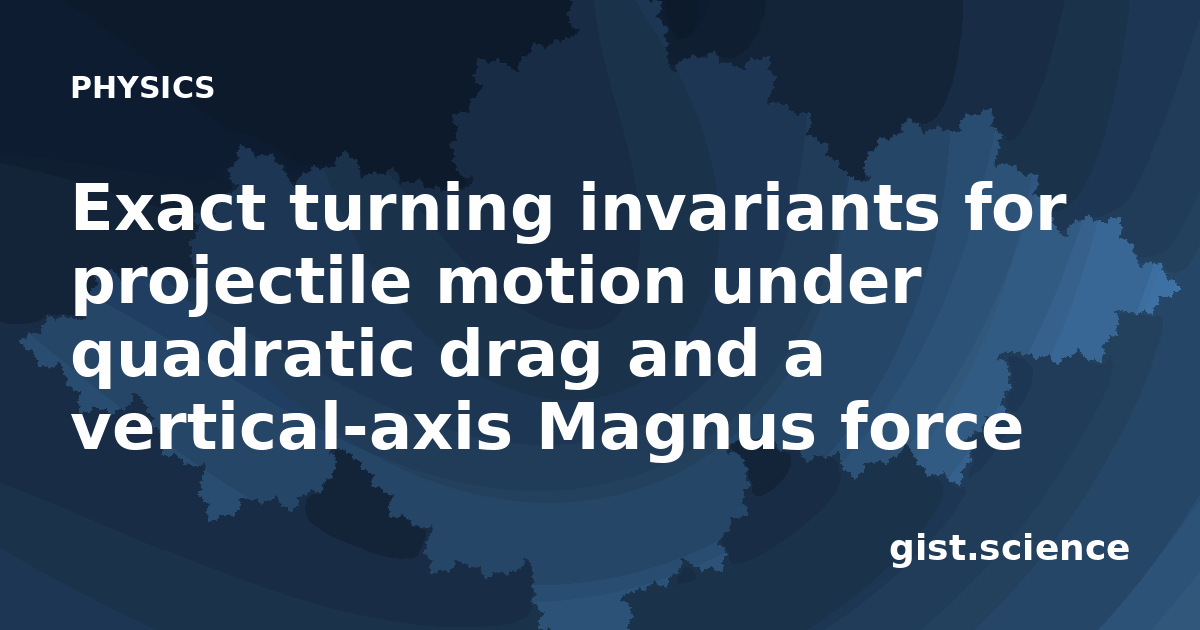 Exact turning invariants for projectile motion under quadratic drag and a vertical-axis Magnus force